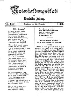 Neustadter Zeitung. Unterhaltungsblatt der Neustadter Zeitung (Neustadter Zeitung) Samstag 14. Dezember 1861