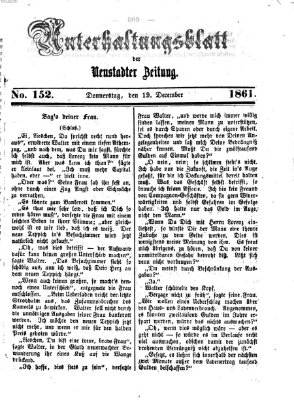 Neustadter Zeitung. Unterhaltungsblatt der Neustadter Zeitung (Neustadter Zeitung) Donnerstag 19. Dezember 1861