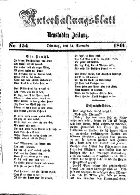 Neustadter Zeitung. Unterhaltungsblatt der Neustadter Zeitung (Neustadter Zeitung) Dienstag 24. Dezember 1861