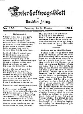 Neustadter Zeitung. Unterhaltungsblatt der Neustadter Zeitung (Neustadter Zeitung) Donnerstag 26. Dezember 1861