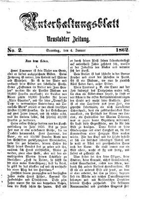 Neustadter Zeitung. Unterhaltungsblatt der Neustadter Zeitung (Neustadter Zeitung) Samstag 4. Januar 1862