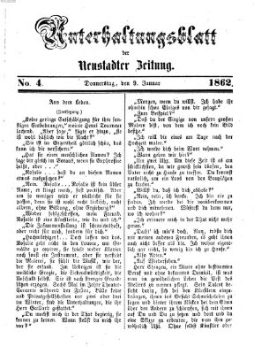 Neustadter Zeitung. Unterhaltungsblatt der Neustadter Zeitung (Neustadter Zeitung) Donnerstag 9. Januar 1862