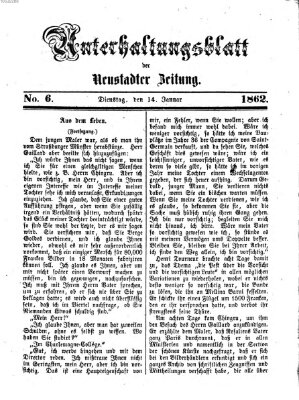 Neustadter Zeitung. Unterhaltungsblatt der Neustadter Zeitung (Neustadter Zeitung) Dienstag 14. Januar 1862