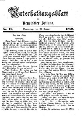 Neustadter Zeitung. Unterhaltungsblatt der Neustadter Zeitung (Neustadter Zeitung) Donnerstag 23. Januar 1862