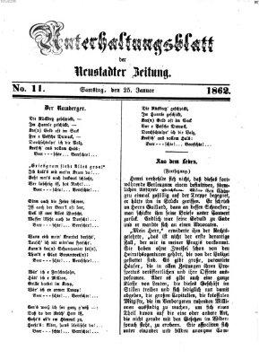 Neustadter Zeitung. Unterhaltungsblatt der Neustadter Zeitung (Neustadter Zeitung) Samstag 25. Januar 1862