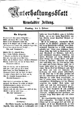 Neustadter Zeitung. Unterhaltungsblatt der Neustadter Zeitung (Neustadter Zeitung) Samstag 1. Februar 1862