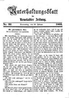 Neustadter Zeitung. Unterhaltungsblatt der Neustadter Zeitung (Neustadter Zeitung) Donnerstag 20. Februar 1862