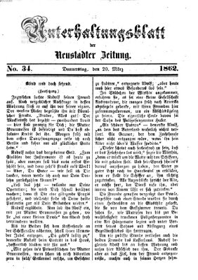 Neustadter Zeitung. Unterhaltungsblatt der Neustadter Zeitung (Neustadter Zeitung) Donnerstag 20. März 1862