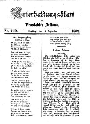 Neustadter Zeitung. Unterhaltungsblatt der Neustadter Zeitung (Neustadter Zeitung) Samstag 13. September 1862