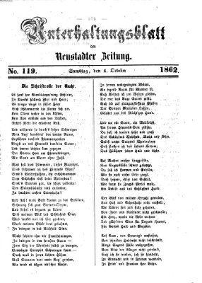 Neustadter Zeitung. Unterhaltungsblatt der Neustadter Zeitung (Neustadter Zeitung) Samstag 4. Oktober 1862