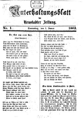 Neustadter Zeitung. Unterhaltungsblatt der Neustadter Zeitung (Neustadter Zeitung) Donnerstag 1. Januar 1863