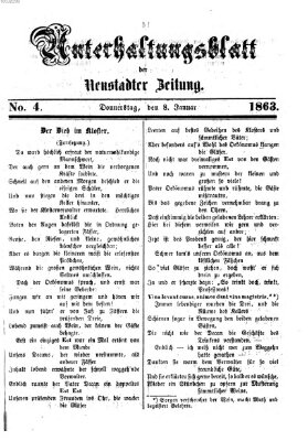 Neustadter Zeitung. Unterhaltungsblatt der Neustadter Zeitung (Neustadter Zeitung) Donnerstag 8. Januar 1863