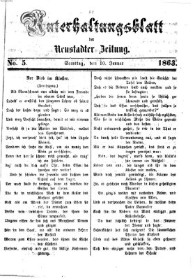 Neustadter Zeitung. Unterhaltungsblatt der Neustadter Zeitung (Neustadter Zeitung) Samstag 10. Januar 1863