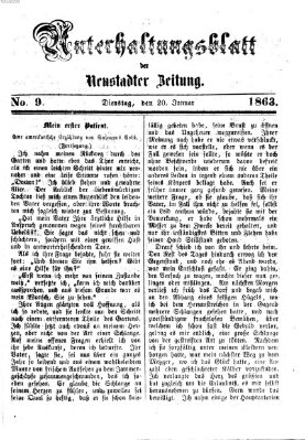 Neustadter Zeitung. Unterhaltungsblatt der Neustadter Zeitung (Neustadter Zeitung) Dienstag 20. Januar 1863