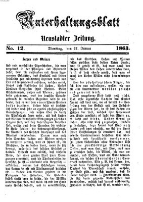 Neustadter Zeitung. Unterhaltungsblatt der Neustadter Zeitung (Neustadter Zeitung) Dienstag 27. Januar 1863