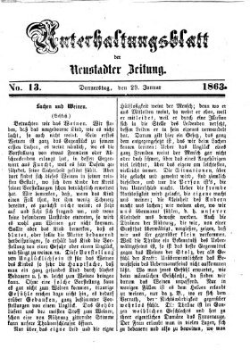 Neustadter Zeitung. Unterhaltungsblatt der Neustadter Zeitung (Neustadter Zeitung) Donnerstag 29. Januar 1863