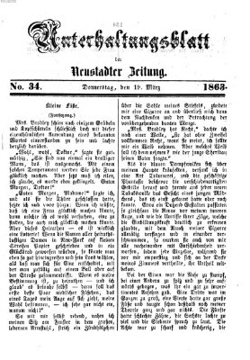 Neustadter Zeitung. Unterhaltungsblatt der Neustadter Zeitung (Neustadter Zeitung) Donnerstag 19. März 1863