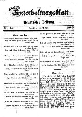 Neustadter Zeitung. Unterhaltungsblatt der Neustadter Zeitung (Neustadter Zeitung) Samstag 2. Mai 1863