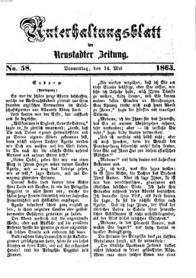 Neustadter Zeitung. Unterhaltungsblatt der Neustadter Zeitung (Neustadter Zeitung) Donnerstag 14. Mai 1863