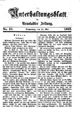 Neustadter Zeitung. Unterhaltungsblatt der Neustadter Zeitung (Neustadter Zeitung) Donnerstag 21. Mai 1863