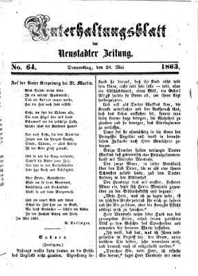 Neustadter Zeitung. Unterhaltungsblatt der Neustadter Zeitung (Neustadter Zeitung) Donnerstag 28. Mai 1863