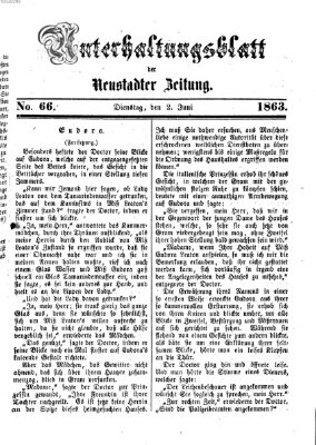 Neustadter Zeitung. Unterhaltungsblatt der Neustadter Zeitung (Neustadter Zeitung) Dienstag 2. Juni 1863