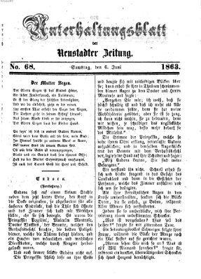 Neustadter Zeitung. Unterhaltungsblatt der Neustadter Zeitung (Neustadter Zeitung) Samstag 6. Juni 1863