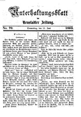 Neustadter Zeitung. Unterhaltungsblatt der Neustadter Zeitung (Neustadter Zeitung) Donnerstag 11. Juni 1863