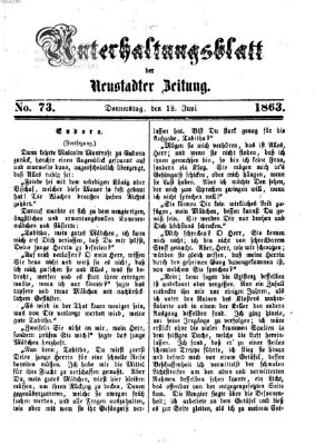 Neustadter Zeitung. Unterhaltungsblatt der Neustadter Zeitung (Neustadter Zeitung) Donnerstag 18. Juni 1863