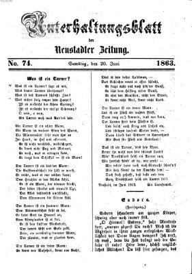 Neustadter Zeitung. Unterhaltungsblatt der Neustadter Zeitung (Neustadter Zeitung) Samstag 20. Juni 1863