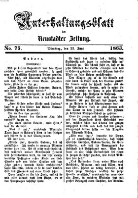 Neustadter Zeitung. Unterhaltungsblatt der Neustadter Zeitung (Neustadter Zeitung) Dienstag 23. Juni 1863