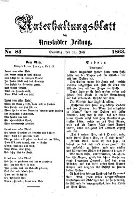 Neustadter Zeitung. Unterhaltungsblatt der Neustadter Zeitung (Neustadter Zeitung) Samstag 11. Juli 1863