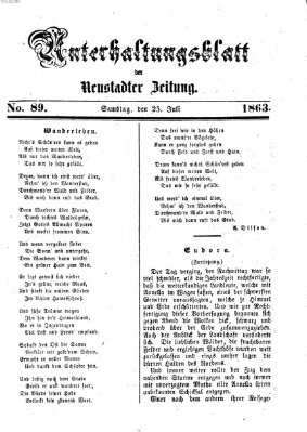 Neustadter Zeitung. Unterhaltungsblatt der Neustadter Zeitung (Neustadter Zeitung) Samstag 25. Juli 1863