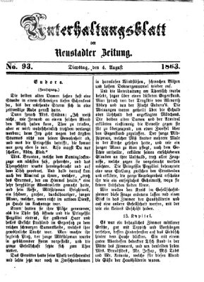 Neustadter Zeitung. Unterhaltungsblatt der Neustadter Zeitung (Neustadter Zeitung) Dienstag 4. August 1863