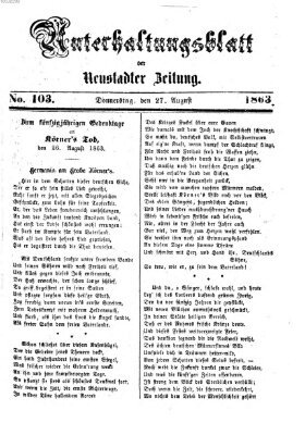 Neustadter Zeitung. Unterhaltungsblatt der Neustadter Zeitung (Neustadter Zeitung) Donnerstag 27. August 1863