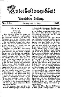 Neustadter Zeitung. Unterhaltungsblatt der Neustadter Zeitung (Neustadter Zeitung) Samstag 29. August 1863