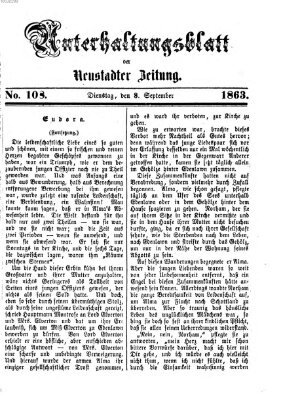 Neustadter Zeitung. Unterhaltungsblatt der Neustadter Zeitung (Neustadter Zeitung) Dienstag 8. September 1863