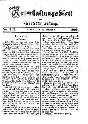 Neustadter Zeitung. Unterhaltungsblatt der Neustadter Zeitung (Neustadter Zeitung) Dienstag 15. September 1863