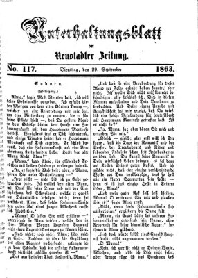 Neustadter Zeitung. Unterhaltungsblatt der Neustadter Zeitung (Neustadter Zeitung) Dienstag 29. September 1863