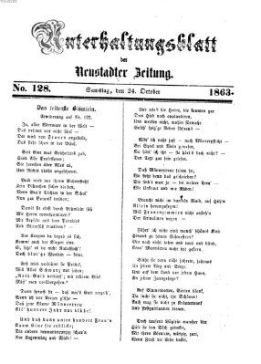 Neustadter Zeitung. Unterhaltungsblatt der Neustadter Zeitung (Neustadter Zeitung) Samstag 24. Oktober 1863