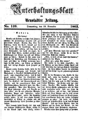 Neustadter Zeitung. Unterhaltungsblatt der Neustadter Zeitung (Neustadter Zeitung) Donnerstag 19. November 1863