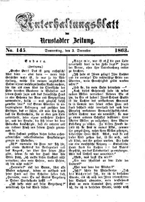 Neustadter Zeitung. Unterhaltungsblatt der Neustadter Zeitung (Neustadter Zeitung) Donnerstag 3. Dezember 1863