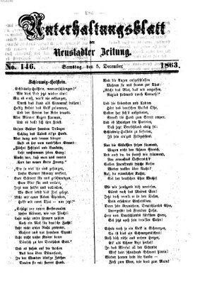 Neustadter Zeitung. Unterhaltungsblatt der Neustadter Zeitung (Neustadter Zeitung) Samstag 5. Dezember 1863