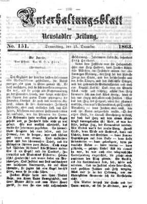 Neustadter Zeitung. Unterhaltungsblatt der Neustadter Zeitung (Neustadter Zeitung) Dienstag 15. Dezember 1863