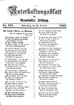 Neustadter Zeitung. Unterhaltungsblatt der Neustadter Zeitung (Neustadter Zeitung) Donnerstag 24. Dezember 1863