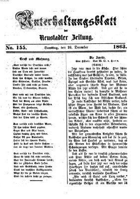 Neustadter Zeitung. Unterhaltungsblatt der Neustadter Zeitung (Neustadter Zeitung) Samstag 26. Dezember 1863