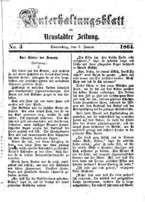 Neustadter Zeitung. Unterhaltungsblatt der Neustadter Zeitung (Neustadter Zeitung) Donnerstag 7. Januar 1864