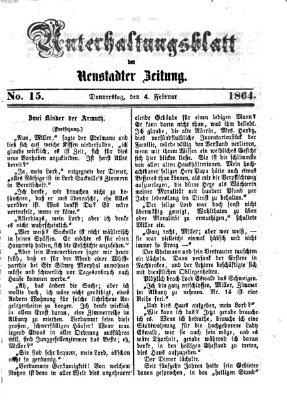 Neustadter Zeitung. Unterhaltungsblatt der Neustadter Zeitung (Neustadter Zeitung) Donnerstag 4. Februar 1864