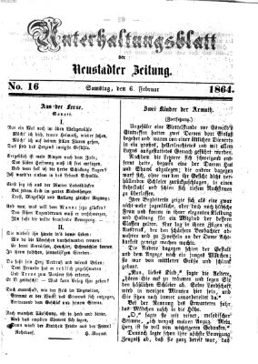 Neustadter Zeitung. Unterhaltungsblatt der Neustadter Zeitung (Neustadter Zeitung) Samstag 6. Februar 1864