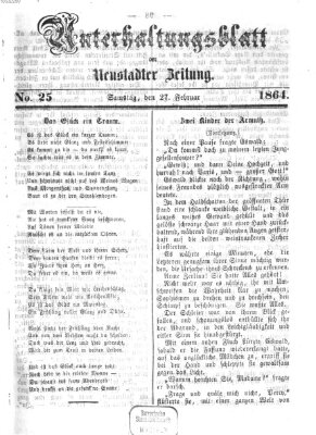 Neustadter Zeitung. Unterhaltungsblatt der Neustadter Zeitung (Neustadter Zeitung) Samstag 27. Februar 1864